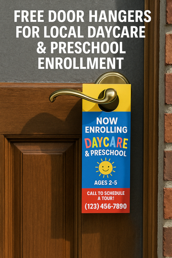 Free Door Hangers for Local Daycare & Preschool Enrollment